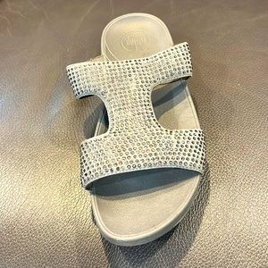 FitFlops: grey suede with silver (grey) studs.